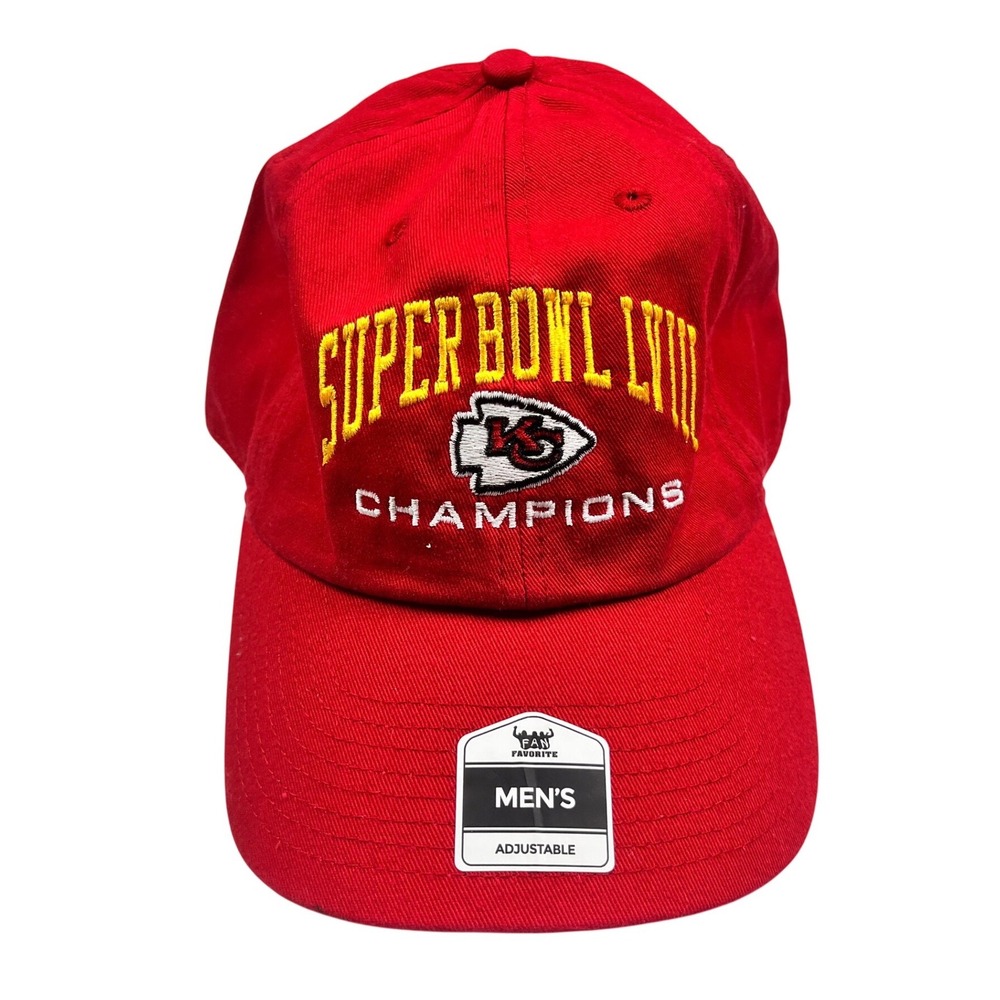 Fan Favorite Kansas City Chiefs Super Bowl LIV Champions Red Adjustable Hat Mens